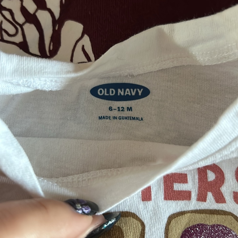 2 old Navy Long Sleeve Tees - 6-12 months - Picture 3 of 5